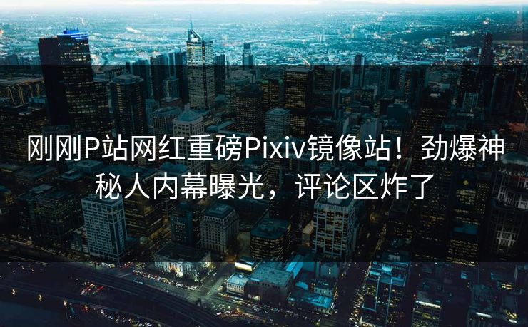 刚刚P站网红重磅Pixiv镜像站！劲爆神秘人内幕曝光，评论区炸了