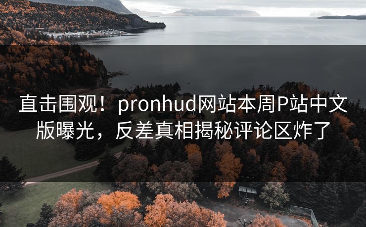 直击围观！pronhud网站本周P站中文版曝光，反差真相揭秘评论区炸了