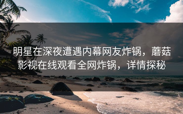 明星在深夜遭遇内幕网友炸锅，蘑菇影视在线观看全网炸锅，详情探秘