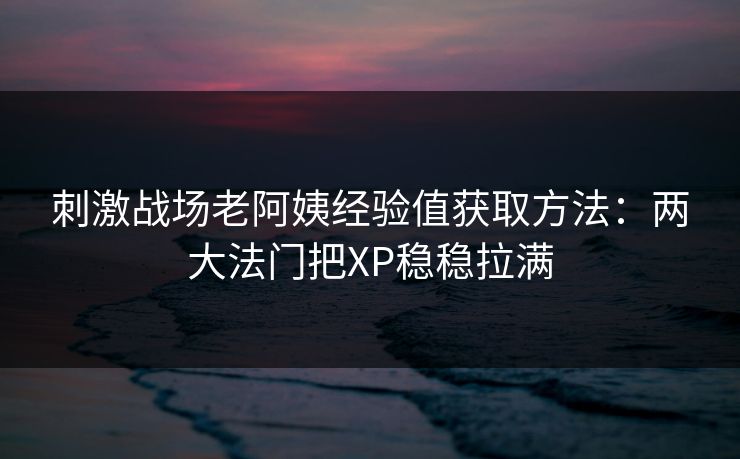 刺激战场老阿姨经验值获取方法：两大法门把XP稳稳拉满