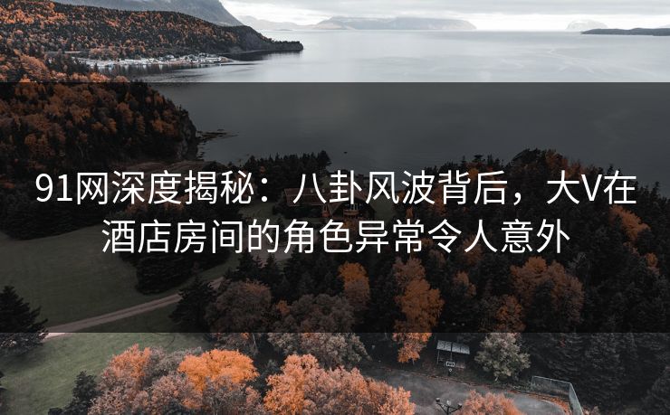 91网深度揭秘：八卦风波背后，大V在酒店房间的角色异常令人意外